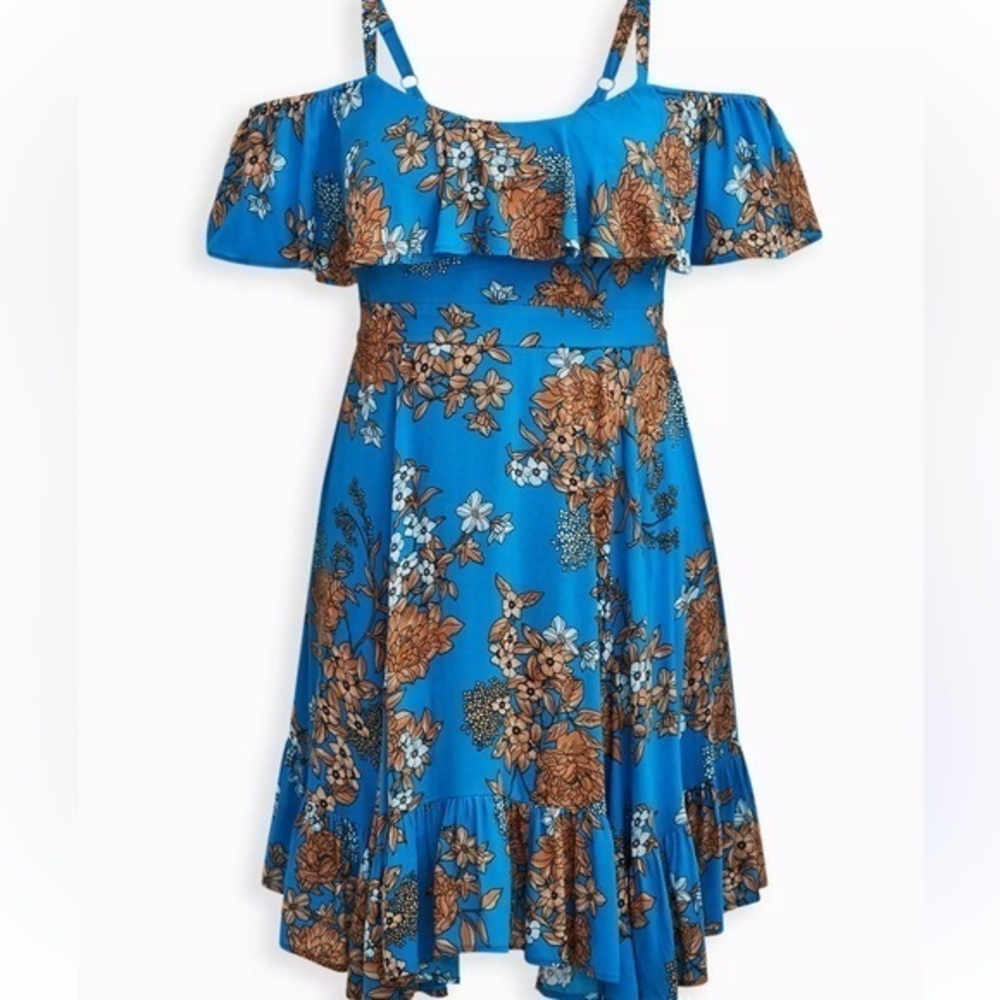 Mini Gauze Cold Shoulder Skater Dress 3